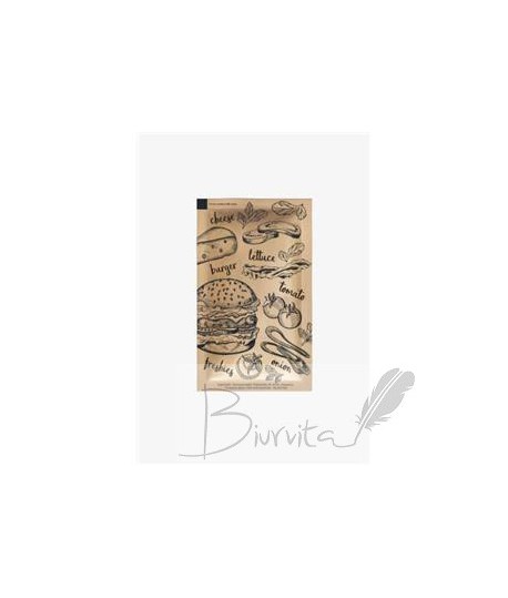 Drėgnos servetėlės FRESHIES, kraft popierius, food doodle, 6x10cm., 1000 vnt