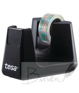 Stalinis lipnios juostelės dėklas TESA Easy Cut Smart su Tesafilm ekologiška ir skaidria juostele, 15mm x 10m