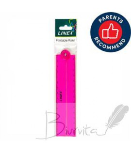 Liniuotė LINEX Folden 15/30 cm, rožinė
