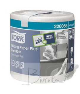 Nešiojamieji popieriniai rankšluoščiai TORK PLUS, 473329, 2 sl., 23.3 x 19.3 cm, 93 m, balta sp.