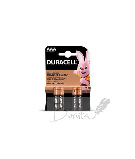 Baterijos DURACELL AAA , LR03, 4 vnt.