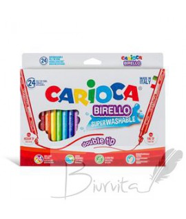 Flomasteriai Carioca Birello , dvipusiai, 24 spalvos