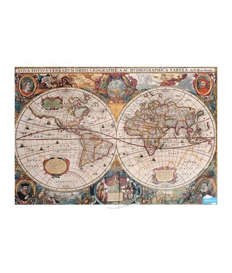 "Naujas ir tikslus" Senovinis Pasaulio Žemėlapis