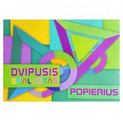 Dvipusis spalvotas popierius KRESKA, A4, 80 g. 8 lapai