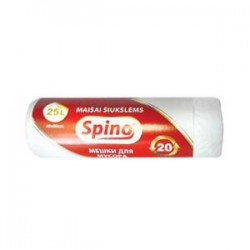 Šiukšlių maišai SPINO, HDPE, 20L, juodi