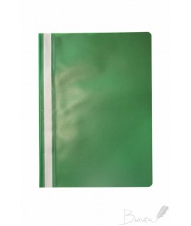 Segtuvėlis plastikinis skaidriu viršeliu COLLEGE, A4, su įsegėle, tamsiai žalias