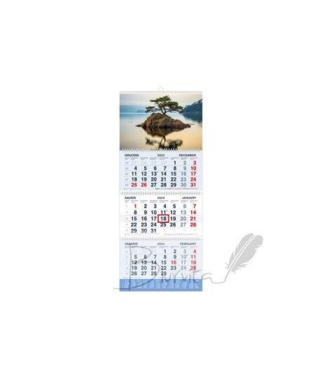 Pakabinamas trijų mėnesių kalendorius Mobile Serviss ATSPINDYS 2024