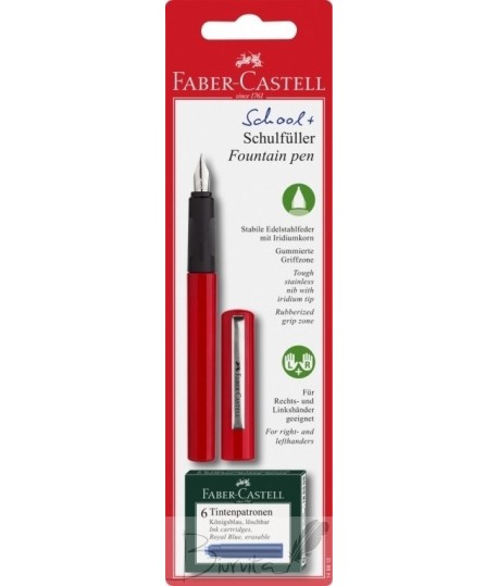 Plunksnakotis Faber-Castell School+, raudonos spalvos korpusas, blisteryje