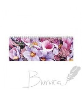 Kalendorius FORUM CARD PINK FLOWERS 2024, 290 x 110mm