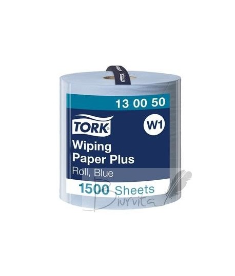 Pramoninis popierius TORK Advanced 420 W1, 130050, 2 sl, 1500 l., 36.9 cm x 510 m, mėlynos spalvos