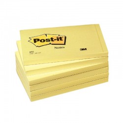 Lipnūs lapeliai POST-IT, 76 x 102 mm, 100 lapelių, geltona