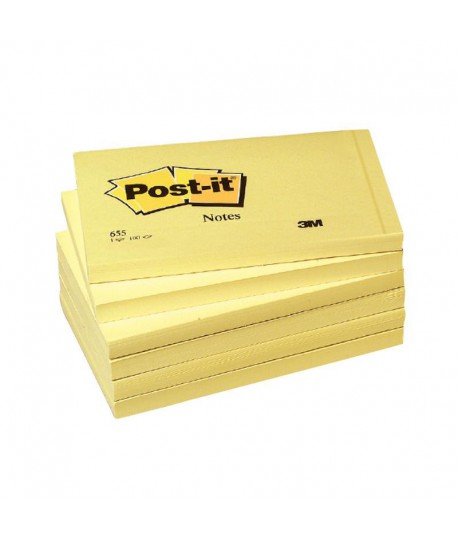 Lipnūs lapeliai POST-IT, 76 x 102 mm, 100 lapelių, geltona