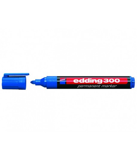 Permanentinis žymeklis EDDING 300, apvalia gal. 1,5 - 3 mm, mėlynos spalvos
