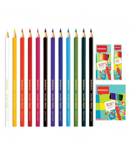 Spalvoti pieštukai NATARAJ, 12 spalvų su drožtuku