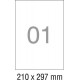 Lipnios etiketės 201 x 297 mm, 100 lapų