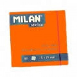 Lipnūs lapeliai MILAN NEON 76 x 76 mm, 100 lapelių, oranžinė sp.