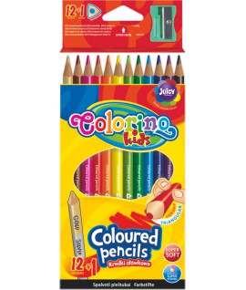 Tribriauniai spalvoti pieštukai COLORINO KIDS, 12 spalvų