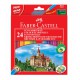 Spalvoti pieštukai Faber Castell Castle, 24 spalvos su drožtuku