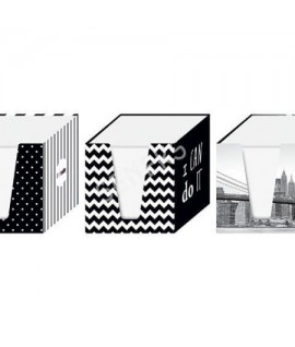 Lapeliai užrašams INTERDRUK, 90x x90 x 90 mm, balti, kart. dėžutėje