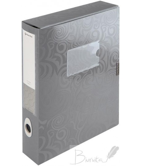Dėklas - dėžutė dokumentams PANTA PLAST, A4, PP, sidabrinės spalvos