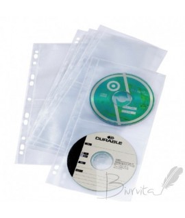Įmautės CD diskams DURABLE, A4, skaidri,talpa 4 vnt lape ,
