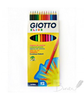 Spalvoti pieštukai GIOTTO ELIOS, 12 spalvų, Italija