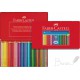 Spalvoti pieštukai Faber Castell Grip 2001, 36 spalvos metalinėje dėžutėje