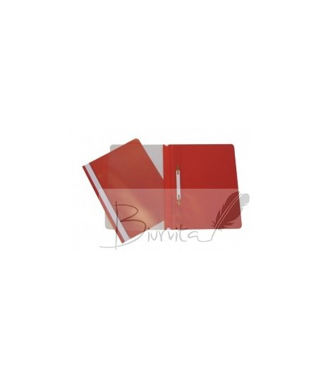 Segtuvėlis plastikinis skaidriu viršeliu COLLEGE, A4,su įsegėle, raudonas