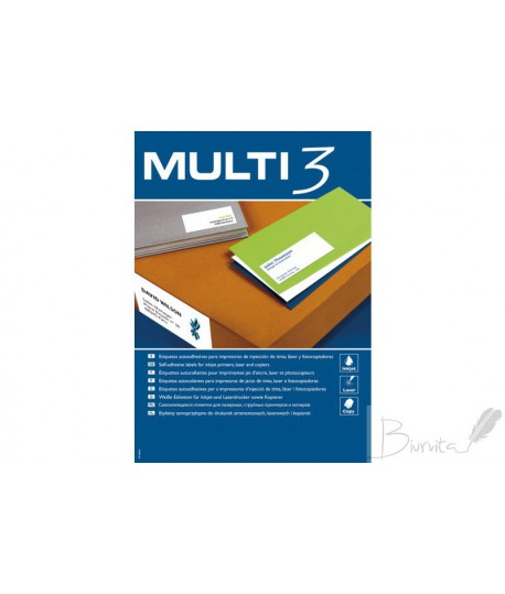 Lipnios etiketės MULTI-3, 105 x 37 mm, A4, 16 lipdukų lape, 100 lapų