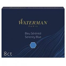 Rašalo kapsulės WATERMAN , mėlynos, 8 vnt.