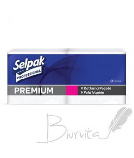 Servetėlės SELPAK PRO Premium V-Fold, dispenseriams,1 sl, 250 lapelių,18 pak.