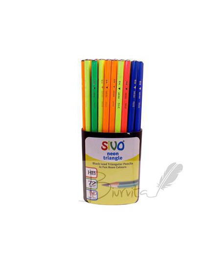 Pieštukas SiVO NEON HB, tribriaunis, korpusai įv. spalvų