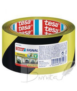 Lipni žymėjimo juosta TESA Signal, PP,50 mm x 66 m, geltona /juoda