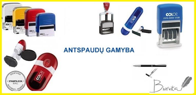antspaudai ir tušas